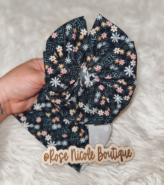 Dark Floral Bow