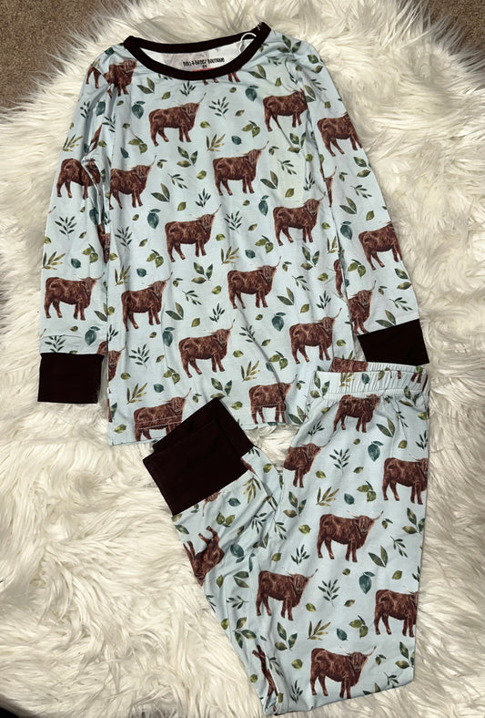 Size 5T Bamboo Cow Pjs RTS