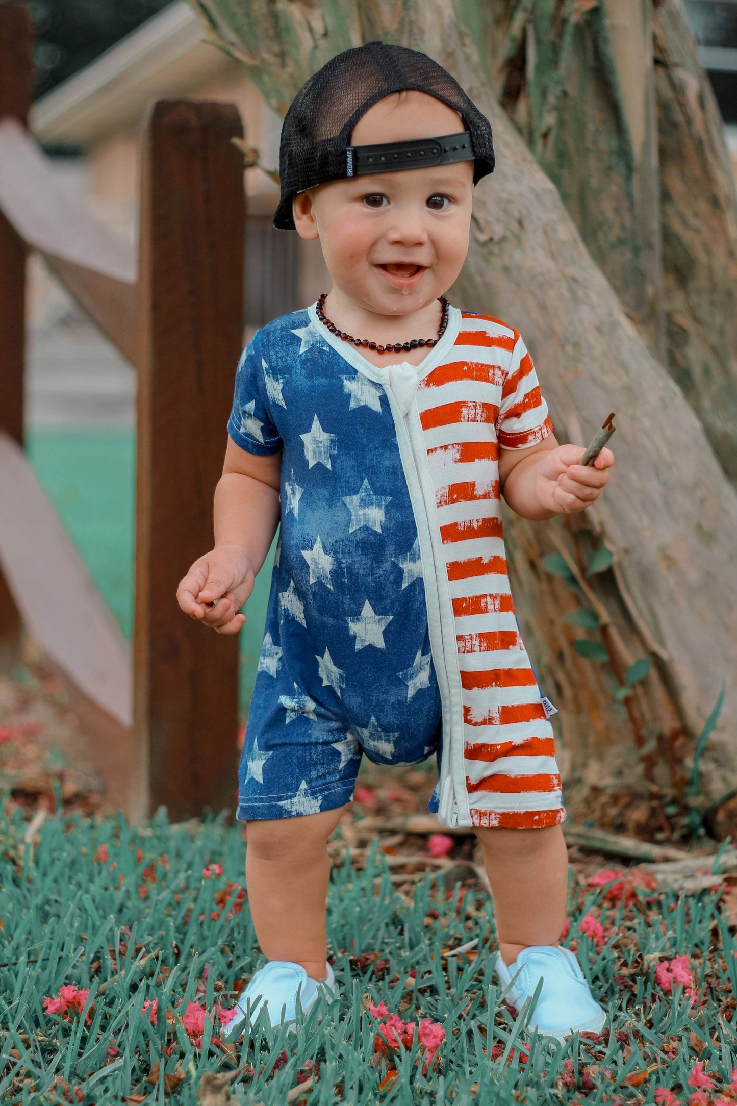 Patriotic Bamboo Shortie Romper (FINAL SALE)