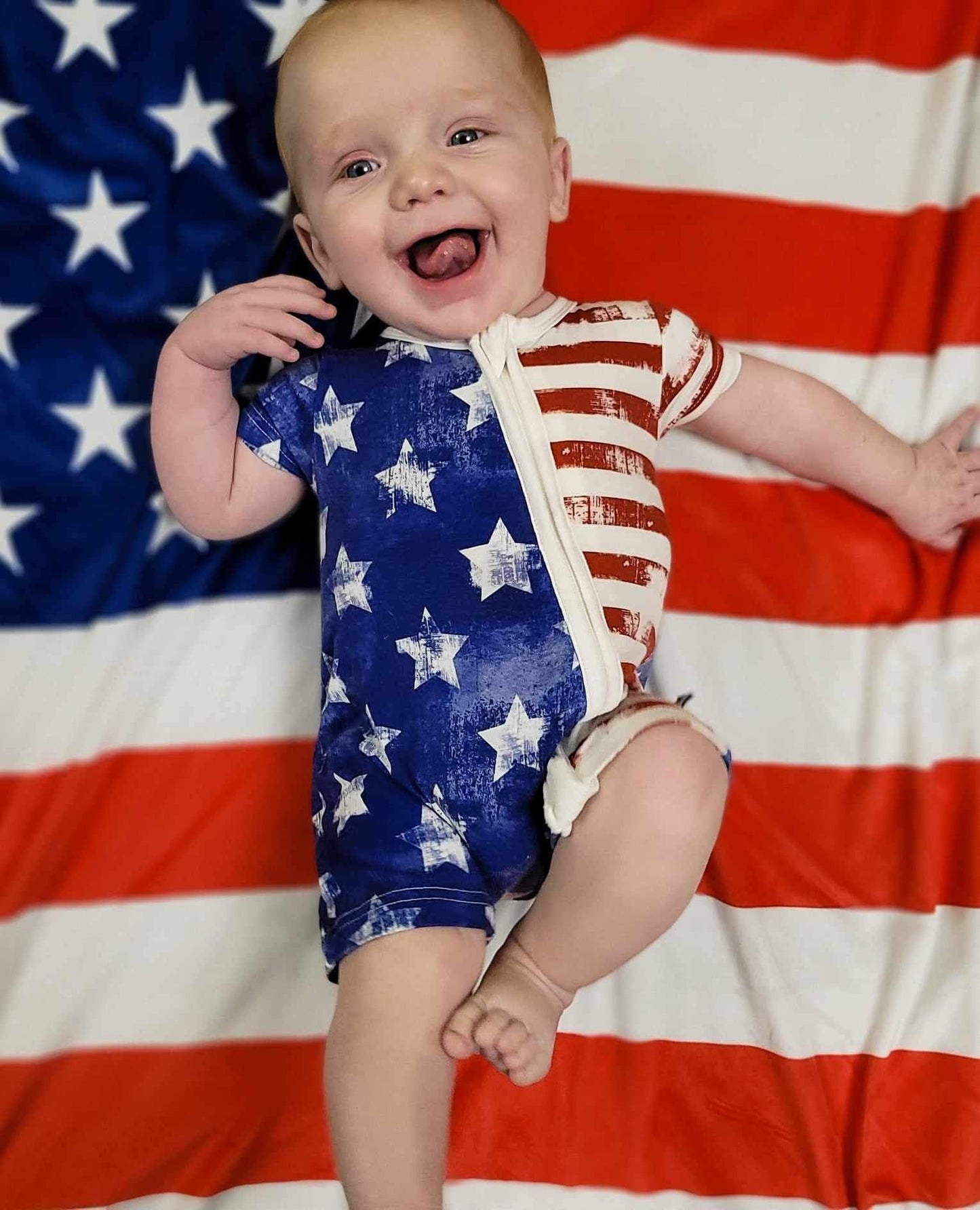 Patriotic Bamboo Shortie Romper (FINAL SALE)