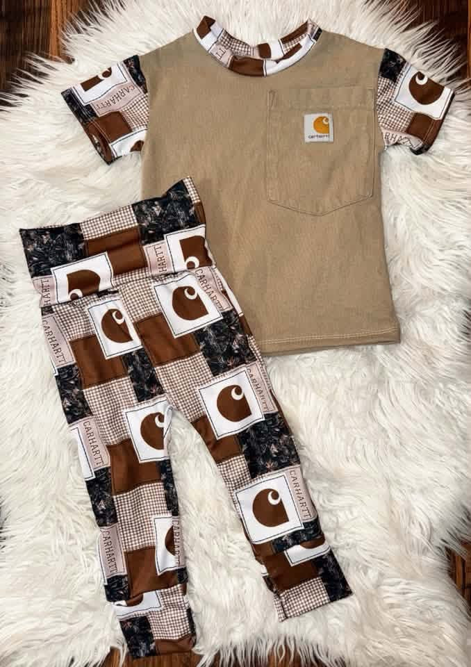 12/18M handmade upcycle lounge tee & Gavin joggers with fold over waistband