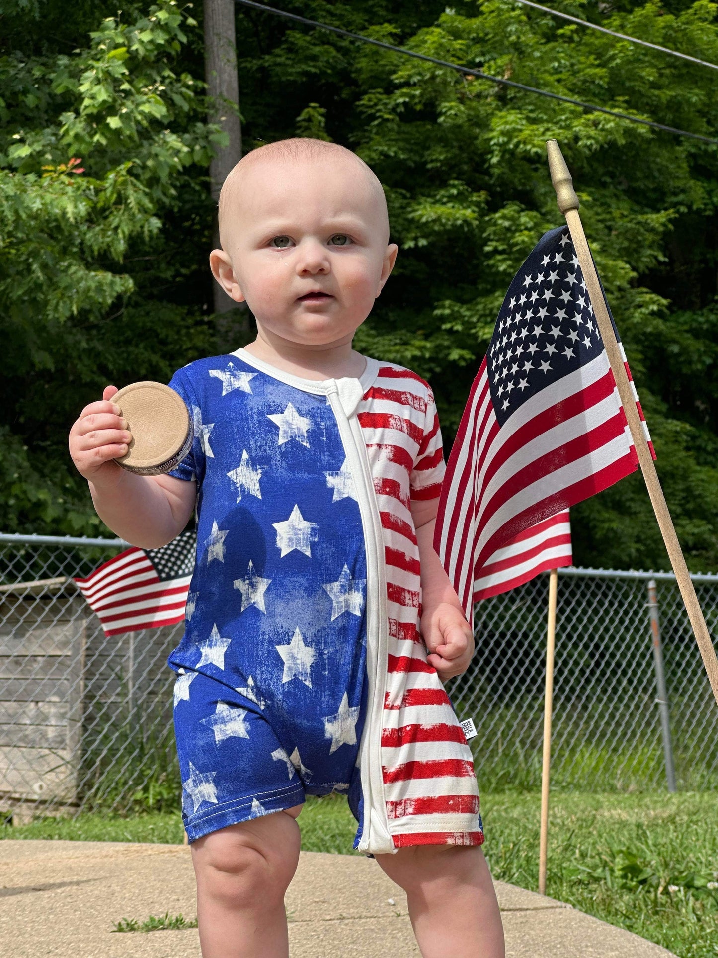 Patriotic Bamboo Shortie Romper (FINAL SALE)