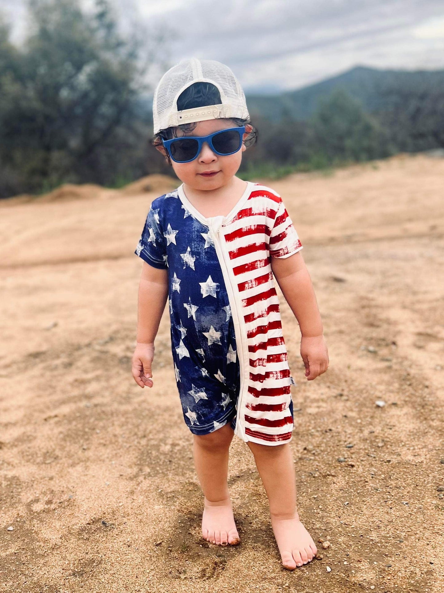 Patriotic Bamboo Shortie Romper (FINAL SALE)