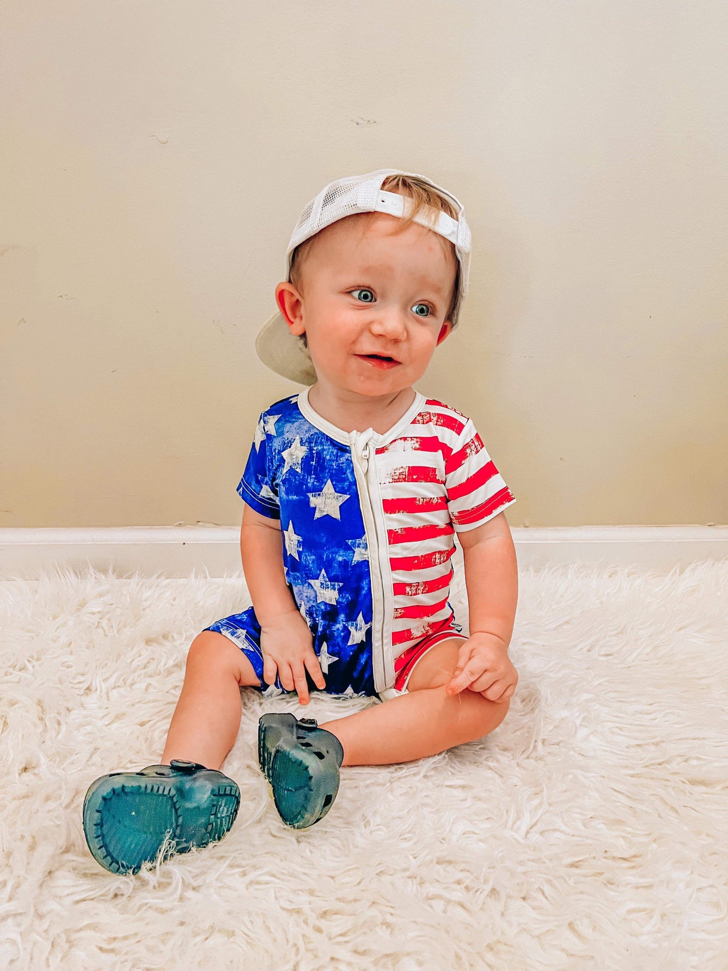 Patriotic Bamboo Shortie Romper (FINAL SALE)