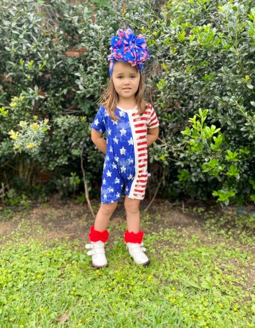 Patriotic Bamboo Shortie Romper (FINAL SALE)