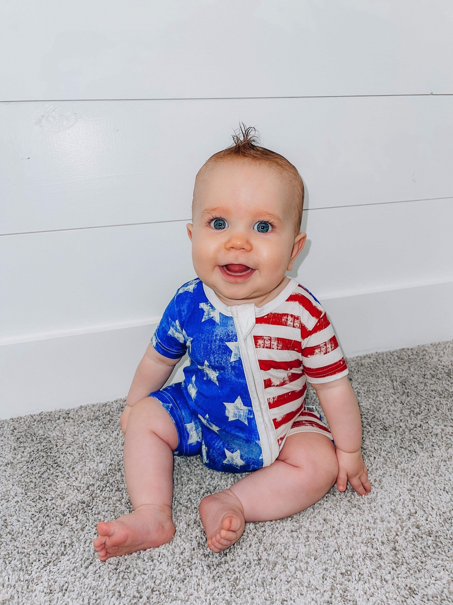 Patriotic Bamboo Shortie Romper (FINAL SALE)