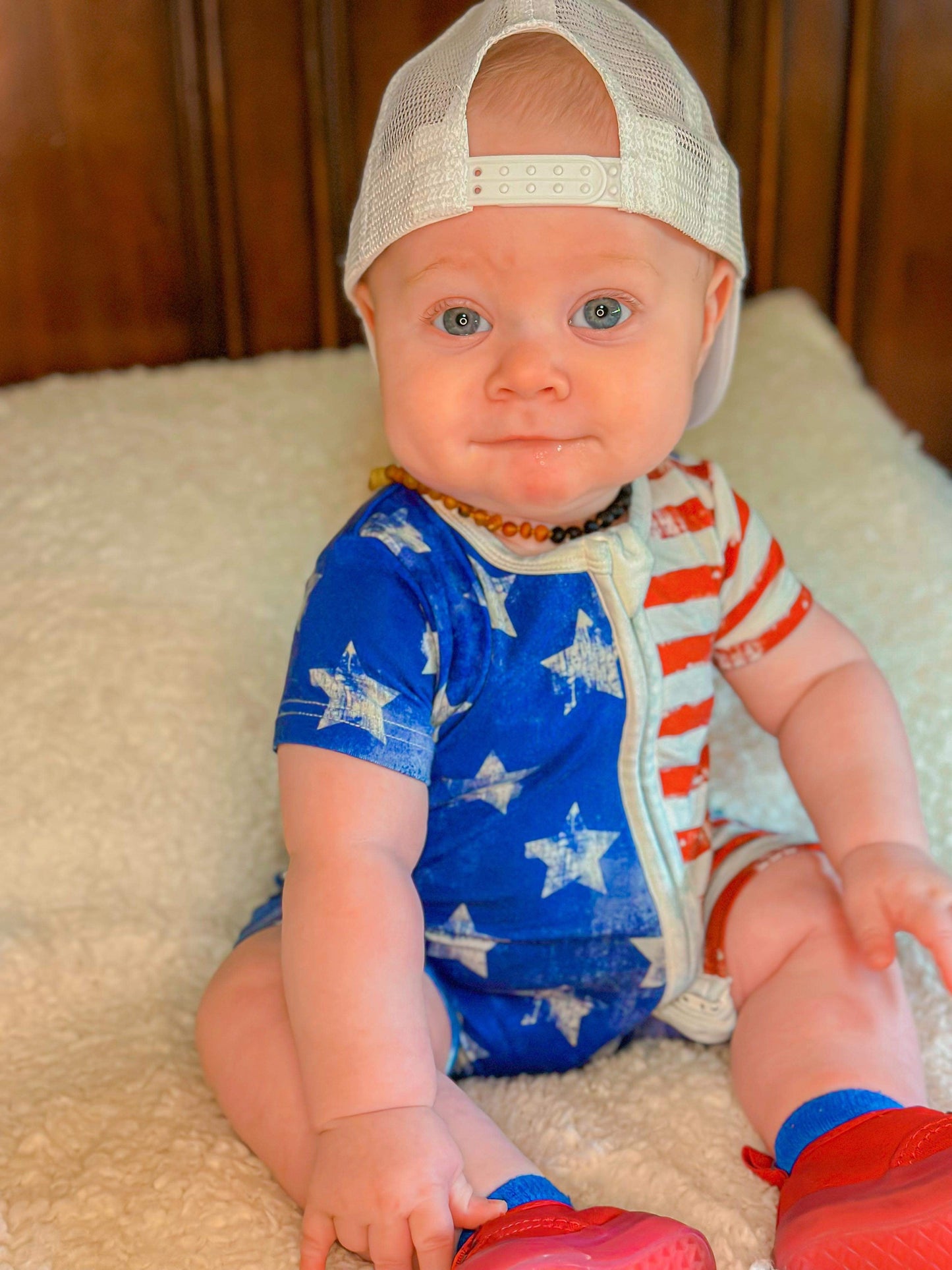 Patriotic Bamboo Shortie Romper (FINAL SALE)