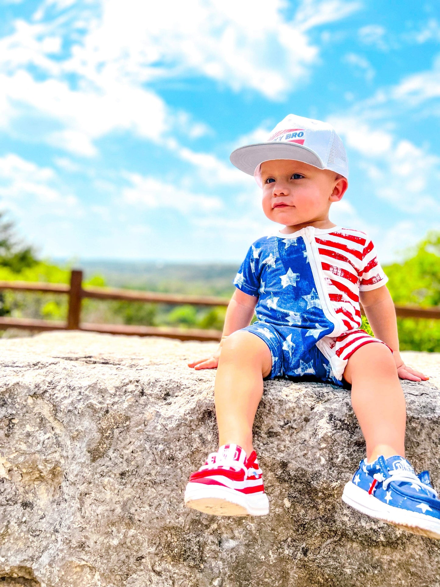 Patriotic Bamboo Shortie Romper (FINAL SALE)