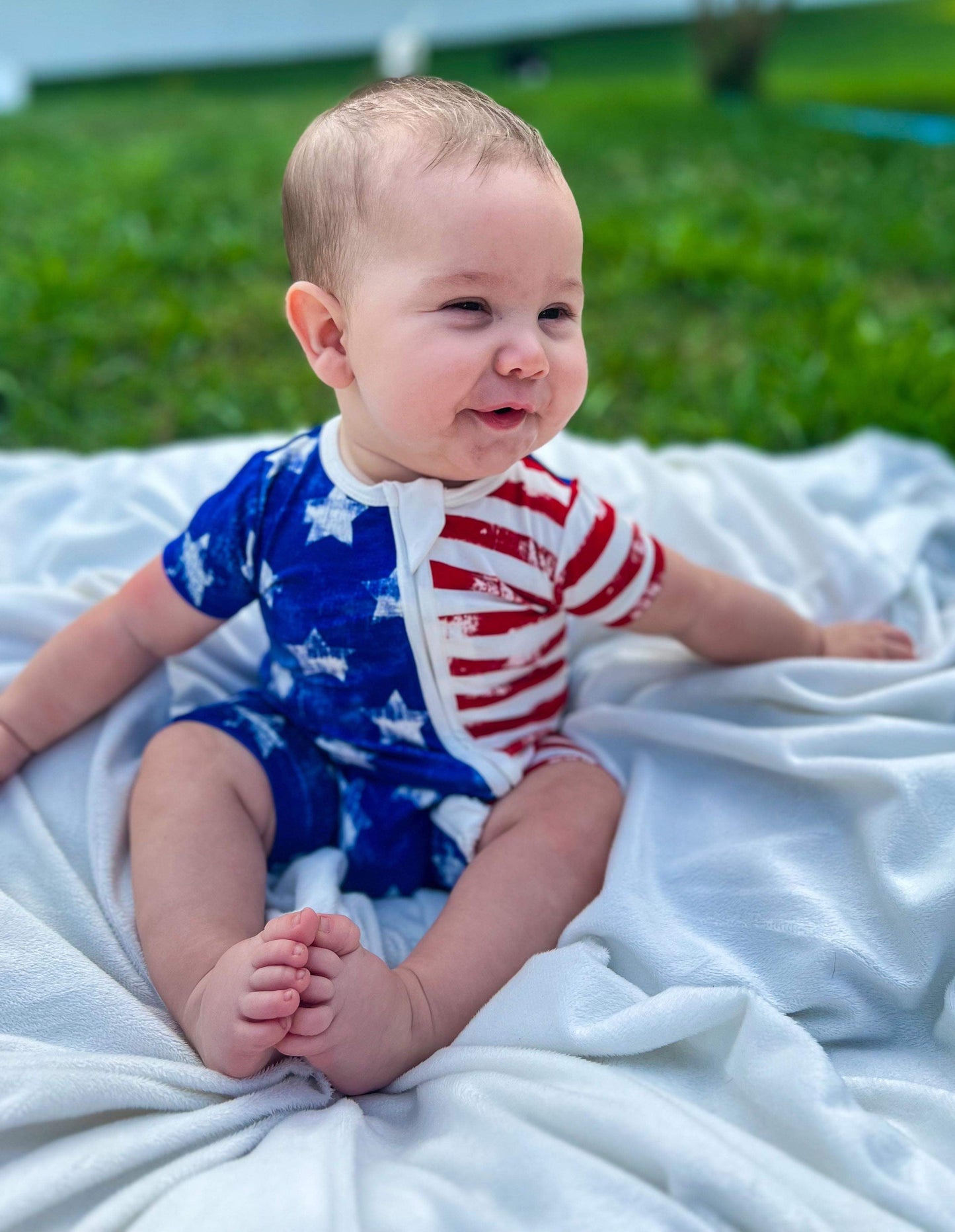 Patriotic Bamboo Shortie Romper (FINAL SALE)